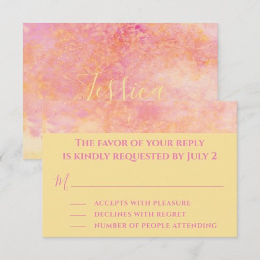 Cartes RSVP Bat mitzvah Boîtier à barres Simplemen (Devant / Derrière)