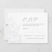 Cartes RSVP Bilingues Vietnamiennes Peony bleu Dus (Devant)