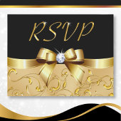 Cartes RSVP Black et Gold personnalisables Votre t