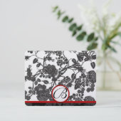 Cartes RSVP-Black Rose Red Trim - motif passé (Debout devant)
