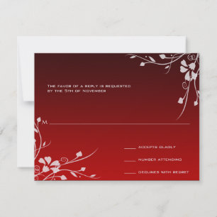 Cartes RSVP blanches rouges et noires