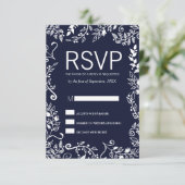 Cartes RSVP bleu et blanc de la marine (Debout devant)