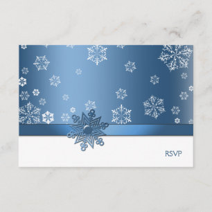 Cartes RSVP Bleu et Blanc hiver