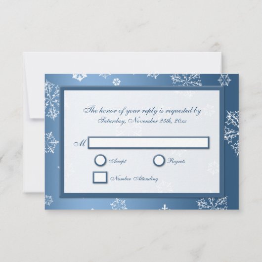 Cartes RSVP Bleu et Blanc hiver (Dos)
