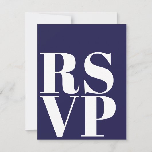 Cartes RSVP bleu marine pour code QR Mariage (Dos)
