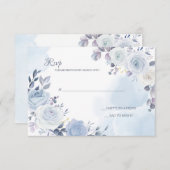 Cartes RSVP bleu Mayflower (Devant / Derrière)