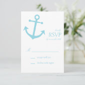 Cartes RSVP (bleu pâle) pour Ancre nautique (Debout devant)