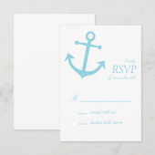 Cartes RSVP (bleu pâle) pour Ancre nautique (Devant / Derrière)