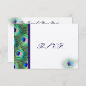 cartes Rsvp bleu paon cobalt (Devant / Derrière)