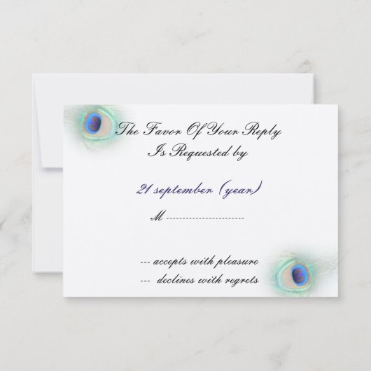 cartes Rsvp bleu paon cobalt (Dos)