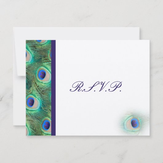 cartes Rsvp bleu paon cobalt (Devant)