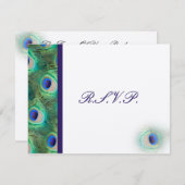 cartes Rsvp bleu paon cobalt (Devant / Derrière)