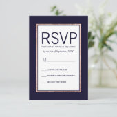 Cartes RSVP Bleues Marine Bleu Rose (Debout devant)