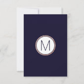 Cartes RSVP Bleues Marine Bleu Rose (Dos)
