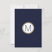 Cartes RSVP Bleues Marine Simple Linked Or (Dos)