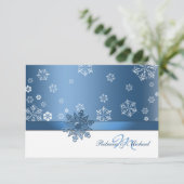 Cartes RSVP Blue et White Winter Snowfalks (Debout devant)