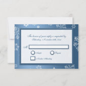 Cartes RSVP Blue et White Winter Snowfalks (Dos)