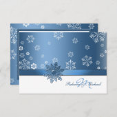 Cartes RSVP Blue et White Winter Snowfalks (Devant / Derrière)