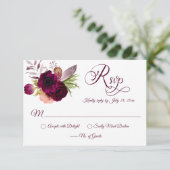 Cartes RSVP Bohemian Floral Romance (Debout devant)