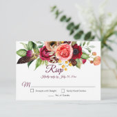 Cartes RSVP Bohemian Floral Romance (Debout devant)