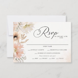 Cartes RSVP Boho Botanical Wedding
