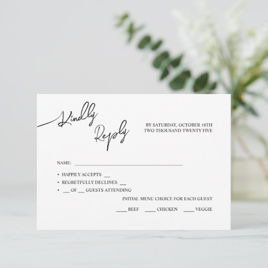 Cartes RSVP Boho-chic mariage, couleurs pastel. (Debout devant)