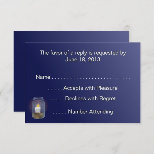 Cartes RSVP Candle Mason Jars (Devant / Derrière)