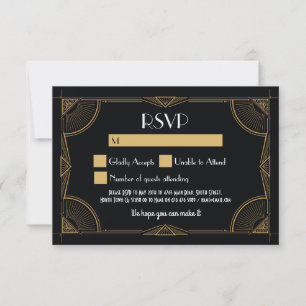 Cartes RSVP Cartes d'invitation de mariage Gatsby 