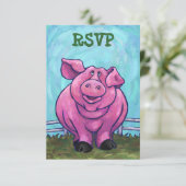 Cartes RSVP Centre Pig Party (Debout devant)