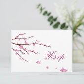 Cartes RSVP Cherry Blossom Pour Mariage (Debout devant)
