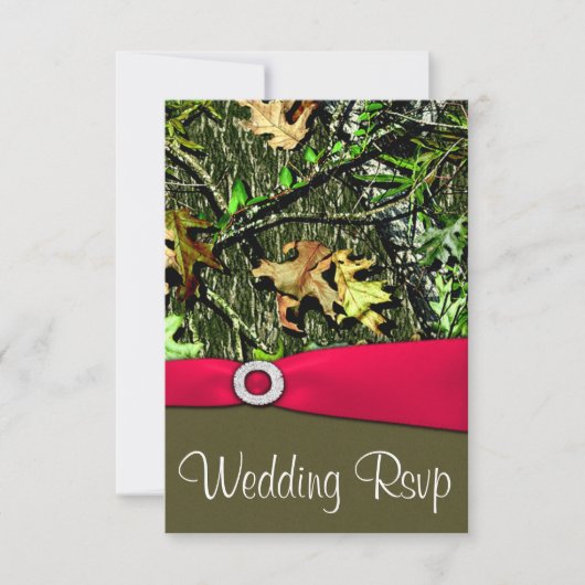 Cartes RSVP Classy Hot Rose Chasse Camo Wedding (Devant)