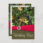 Cartes RSVP Classy Hot Rose Chasse Camo Wedding (Devant / Derrière)