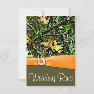 Cartes RSVP Classy Orange Chasse Camo Wedding