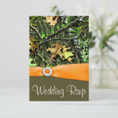 Cartes RSVP Classy Orange Chasse Camo Wedding (Debout devant)