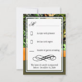 Cartes RSVP Classy Orange Chasse Camo Wedding (Dos)