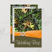 Cartes RSVP Classy Orange Chasse Camo Wedding (Devant / Derrière)