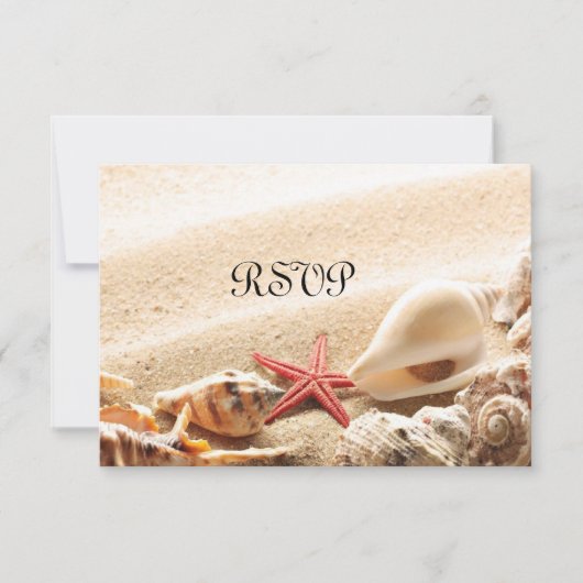 Cartes RSVP Coques et Starfish (Devant)