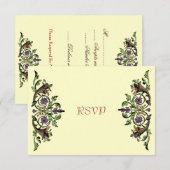 Cartes RSVP Cornucopia Vintage Thanksgiving (Devant / Derrière)