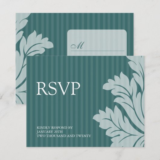 Cartes RSVP Damask Classique (Devant / Derrière)