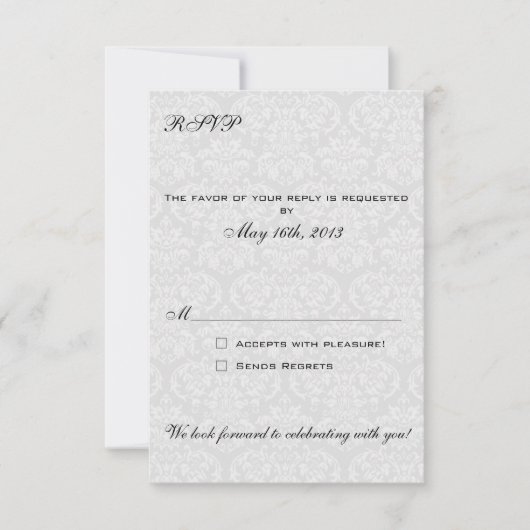 Cartes RSVP Damask coordonnent avec l'invitation d (Devant)