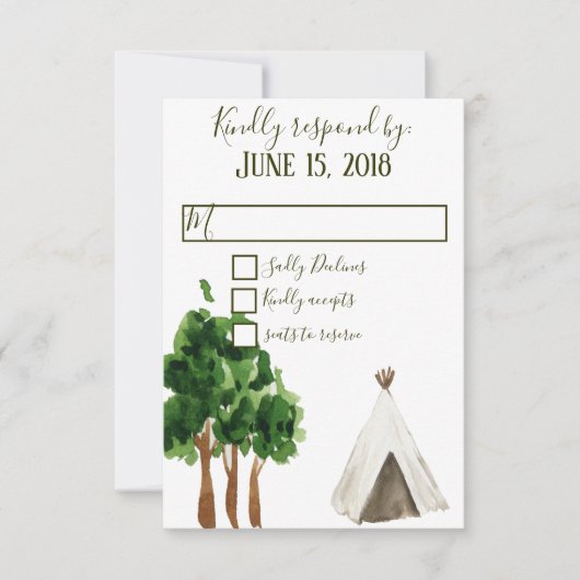 Cartes RSVP Dans La Forêt (Devant)