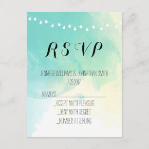 Cartes RSVP d'aquarelle marine
