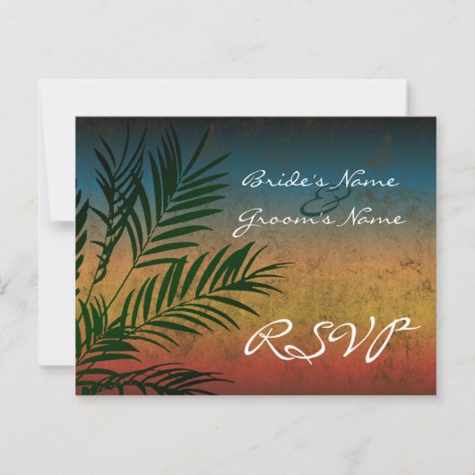 Cartes RSVP de branche de palmiers couchés (Devant)