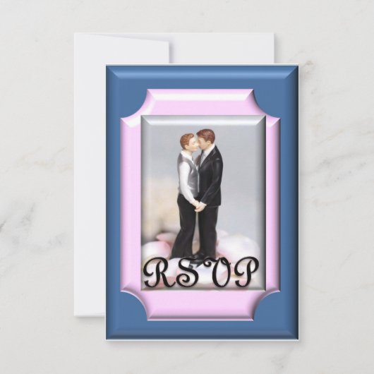 Cartes RSVP de cérémonie d'engagement/mariage (Devant)