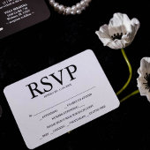 Cartes RSVP de choix de repas Mariage noir et blan