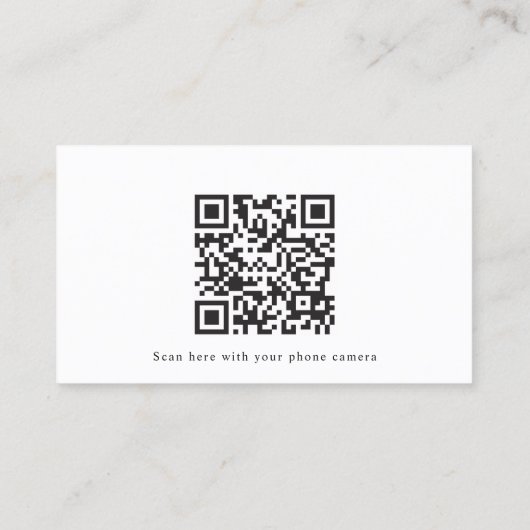 Cartes RSVP de code QR de Mariage noir et blanc mi (Dos)