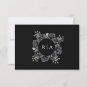 Cartes RSVP de couleur noire Mariage gothique (Dos)
