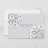 Cartes RSVP de découpe Mandalas de papier blanc (Dos)