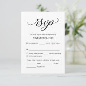 Cartes RSVP de Faire-part de mariage de calligraph (Debout devant)