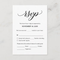 Cartes RSVP de Faire-part de mariage de calligraph